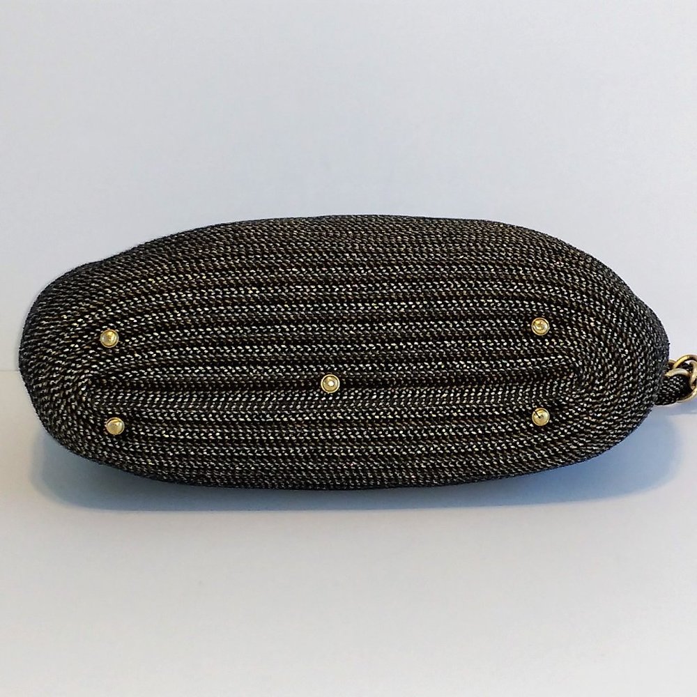*Eric Javits New York Shenia woven neutral fabric gold chain shoulder bag - Picture 7 of 12